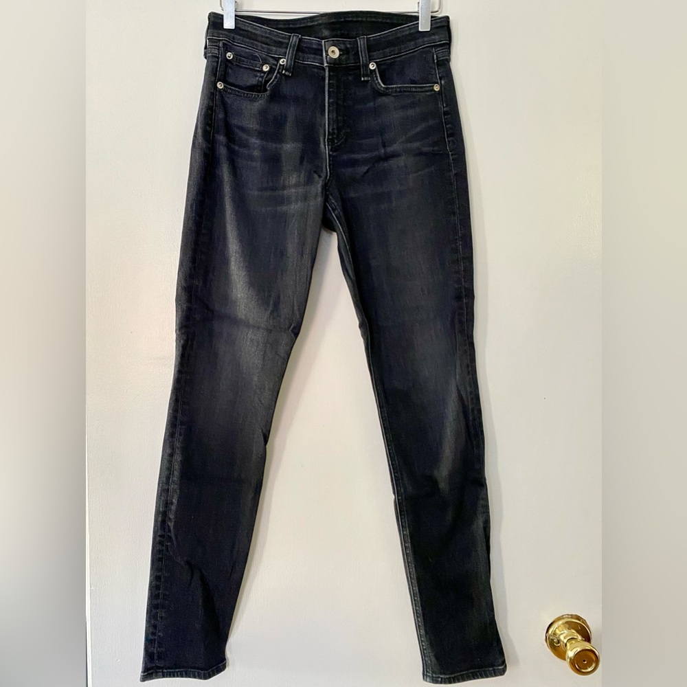Rag & Bone Washed Black High Rise Skinny Jeans Sz 28